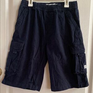 Place Navy Blue Pull Up Cargo Shorts with Utility Design